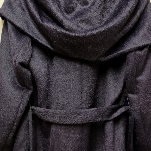 Cole Haan Alpacan Wool Purple Winter Coat - Picture 2 of 8